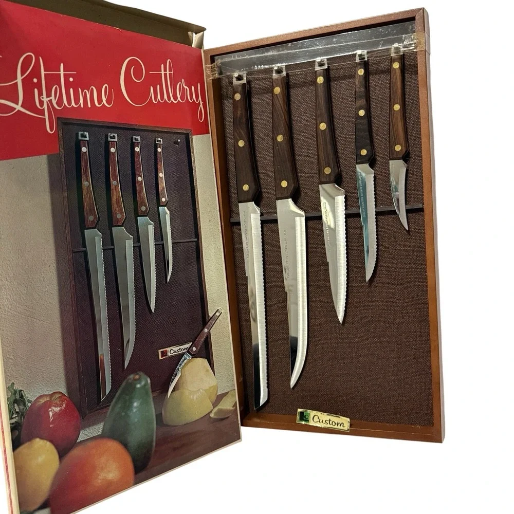 Lifetime Cutlery 5 Knife Set Custom 400 Line Original Packing Stainless‎ Steel